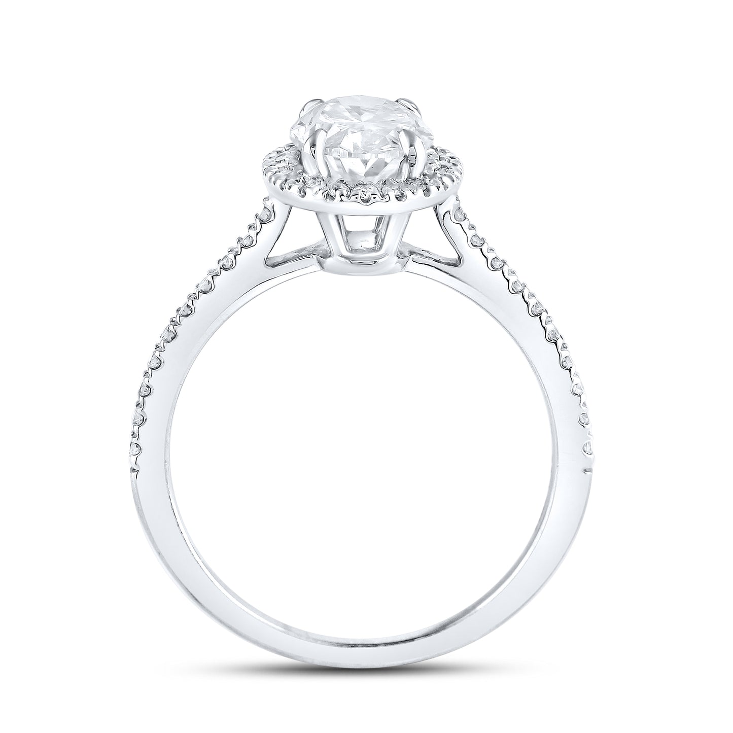 14kt White Gold 1.75 CTW Oval Lab Diamond Ring