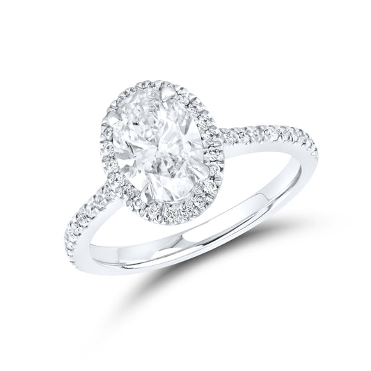 14kt White Gold 1.75 CTW Oval Lab Diamond Ring