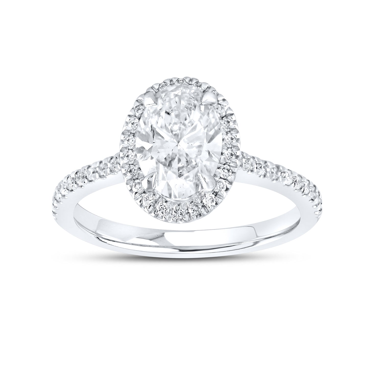 14kt White Gold 1.75 CTW Oval Lab Diamond Ring