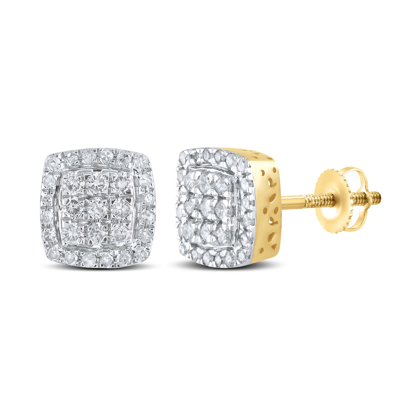 10kt Yellow Gold 0.52 CTW Natural Diamond Earrings