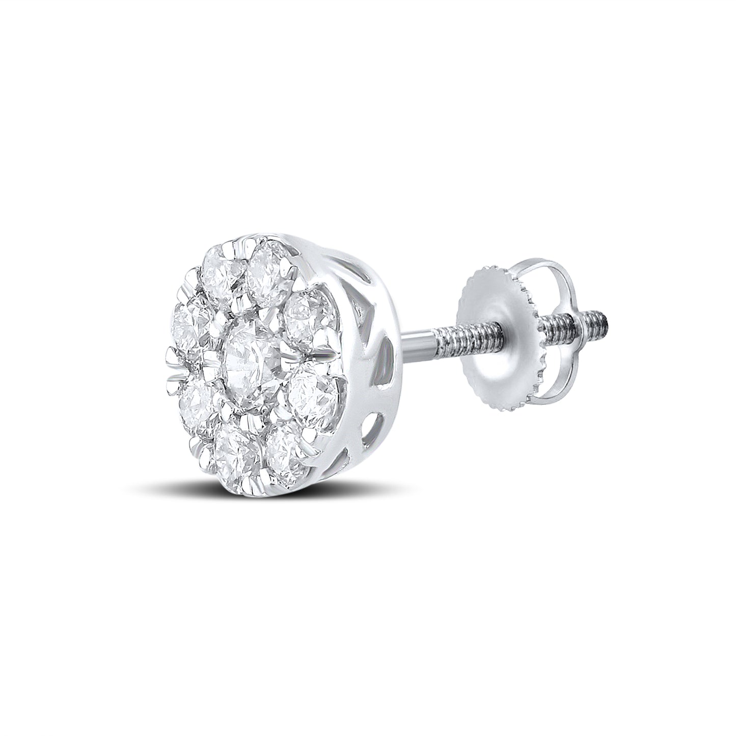 10kt white gold  0.80 CTW Diamond Earrings