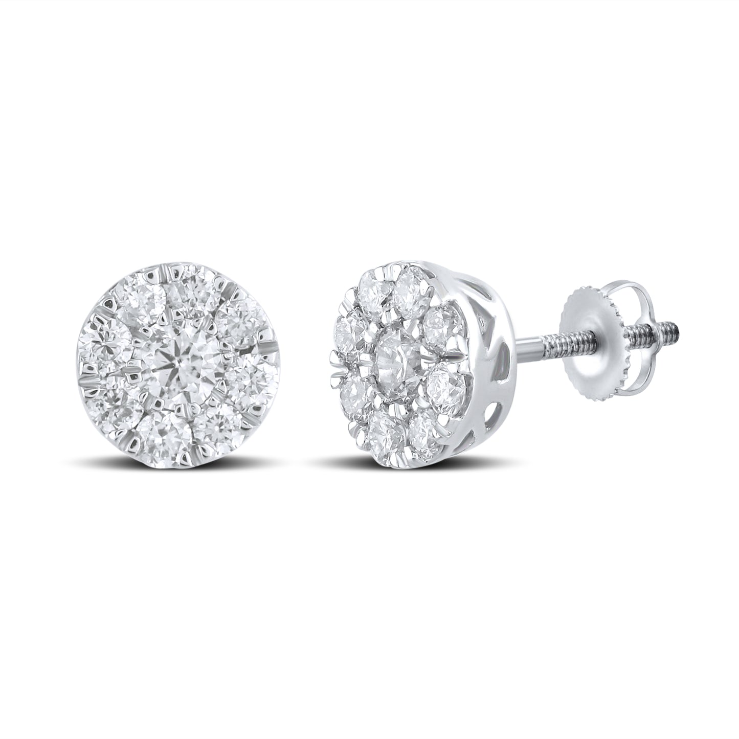 10kt white gold  0.80 CTW Diamond Earrings