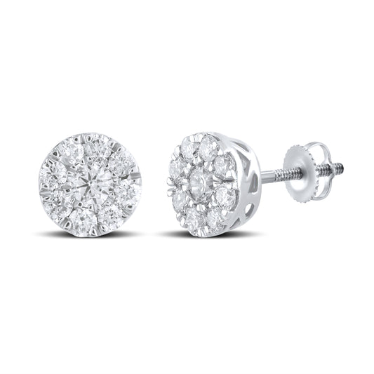 10kt white gold  0.80 CTW Diamond Earrings
