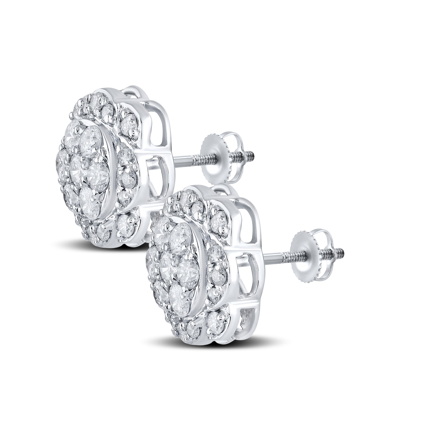 10kt white gold 1.40ctw Diamond Earrings