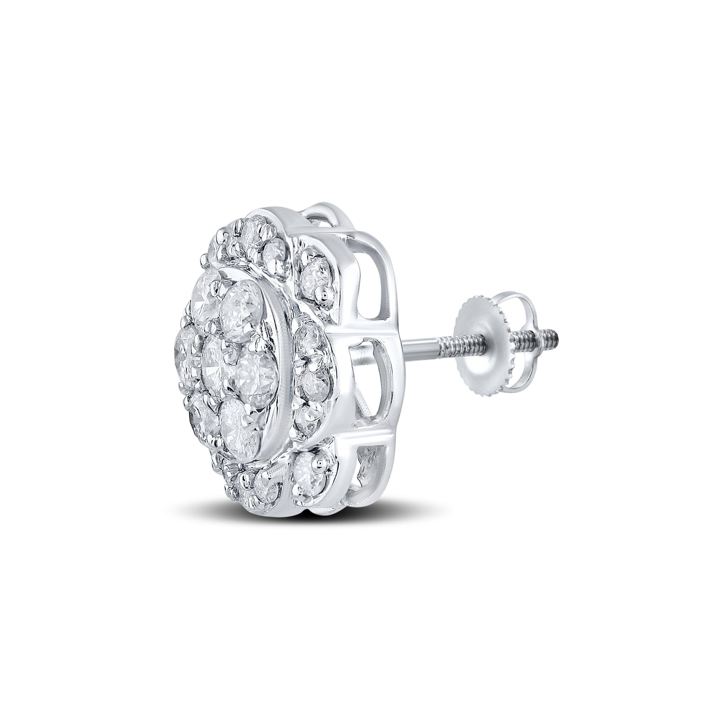 10kt white gold 1.40ctw Diamond Earrings