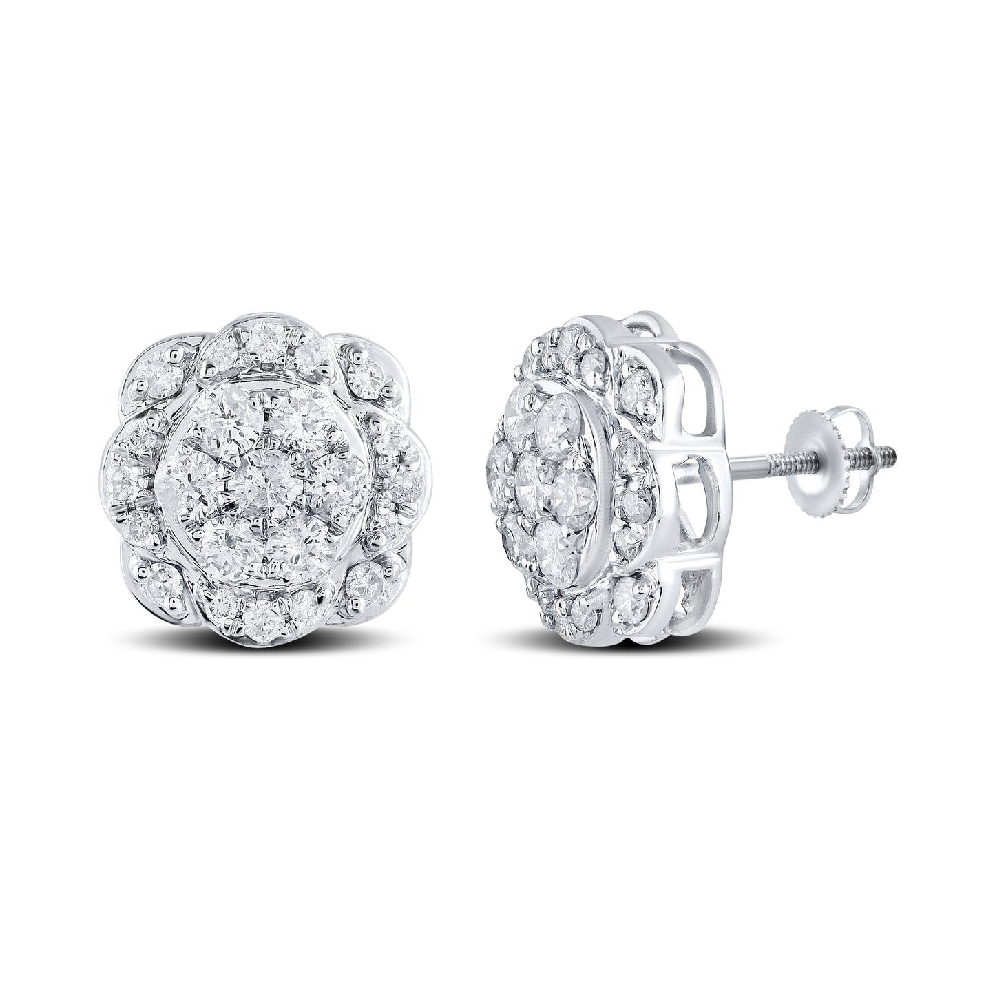 10kt white gold 1.40ctw Diamond Earrings