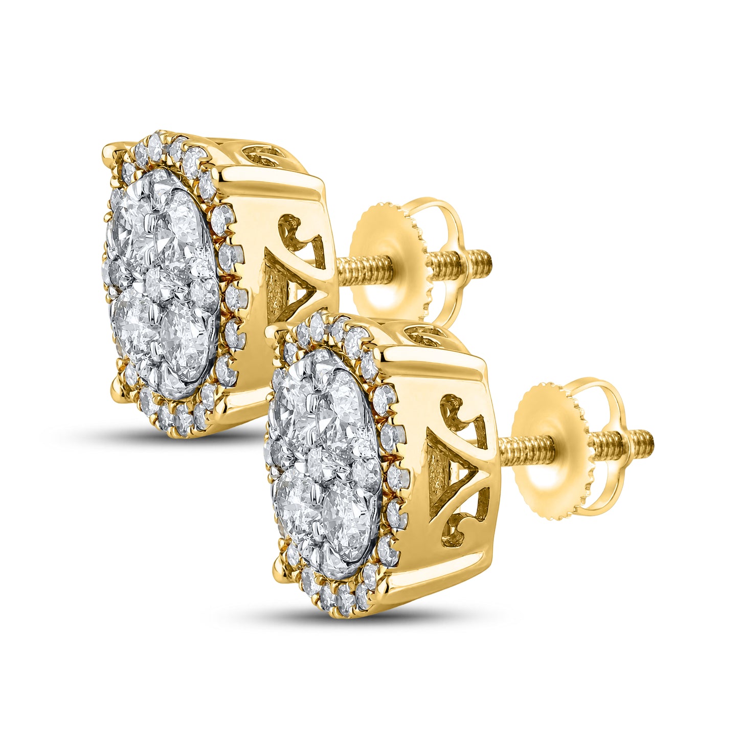 10kt Yellow Gold 1.05 CTW Natural Diamond Earrings
