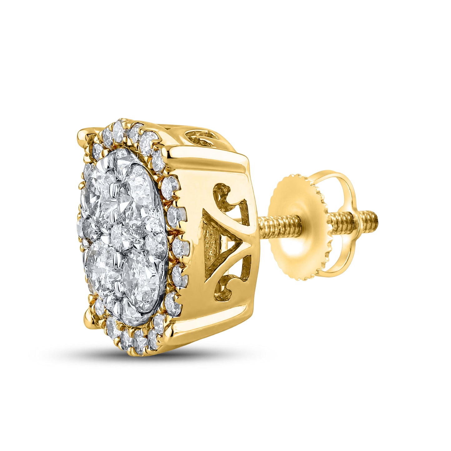 10kt Yellow Gold 1.05 CTW Natural Diamond Earrings