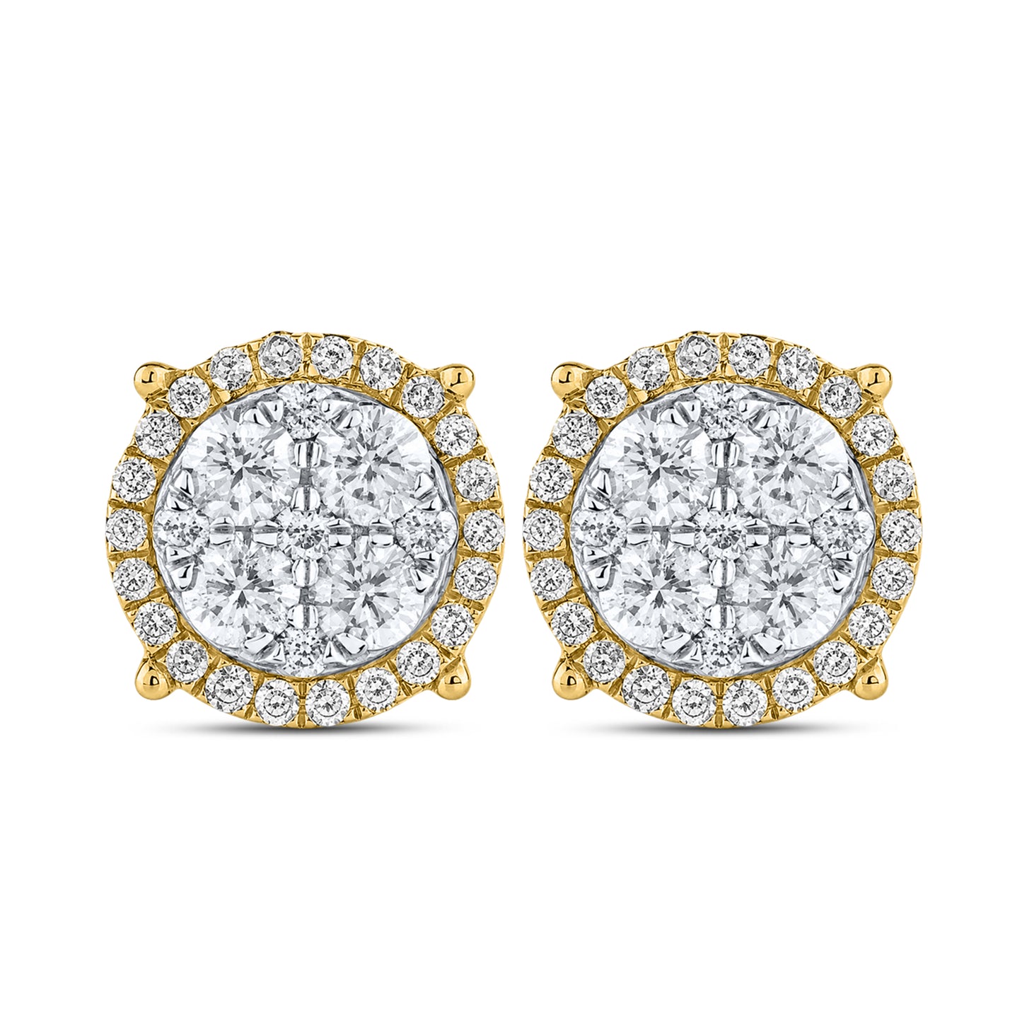 10kt Yellow Gold 1.05 CTW Natural Diamond Earrings