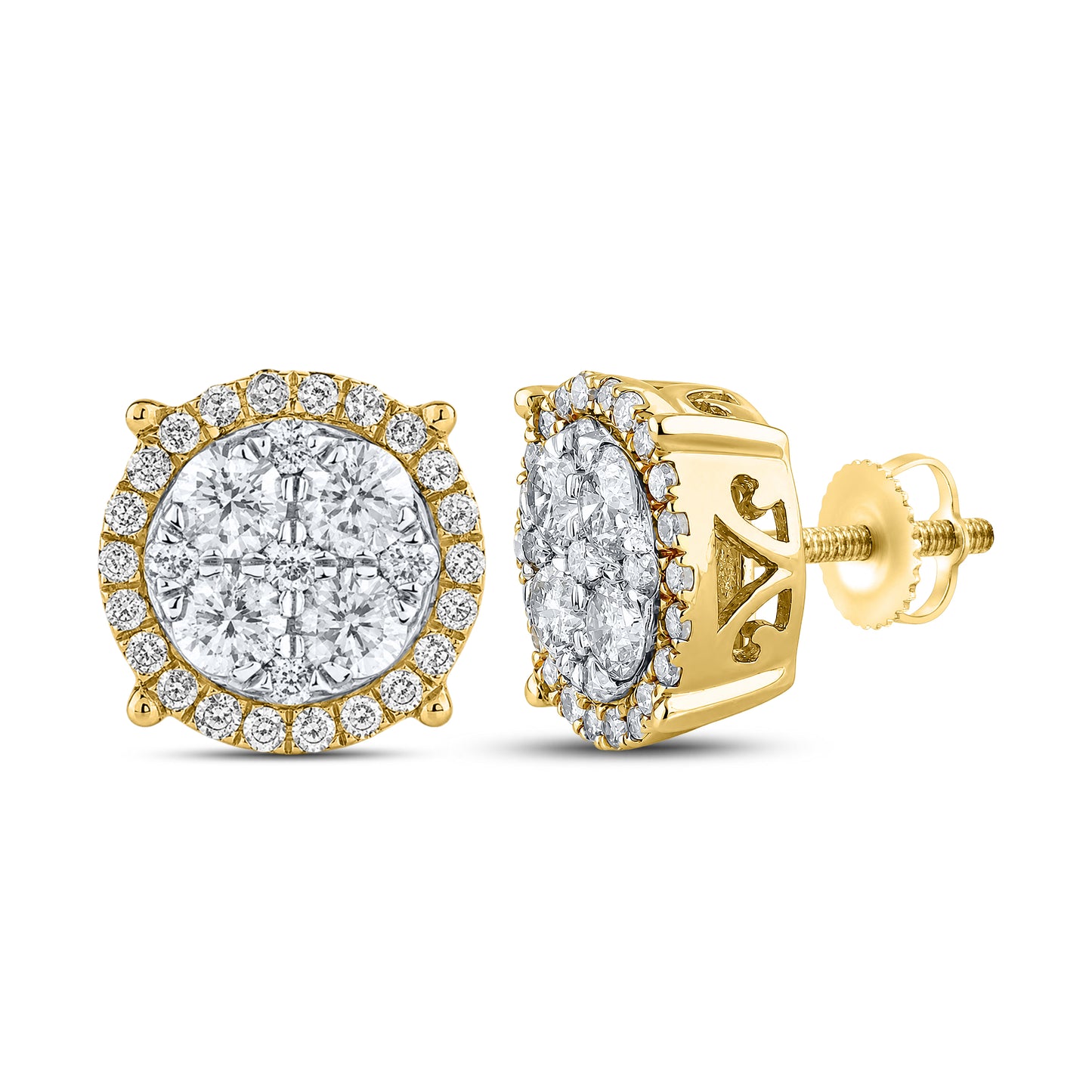 10kt Yellow Gold 1.05 CTW Natural Diamond Earrings