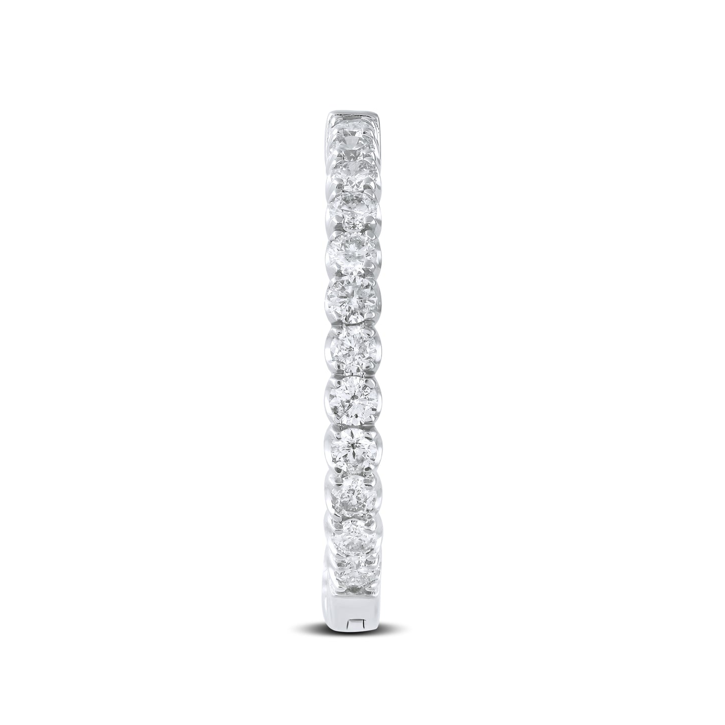 10kt White Gold 3.97 CTW Natural Diamond Hoops