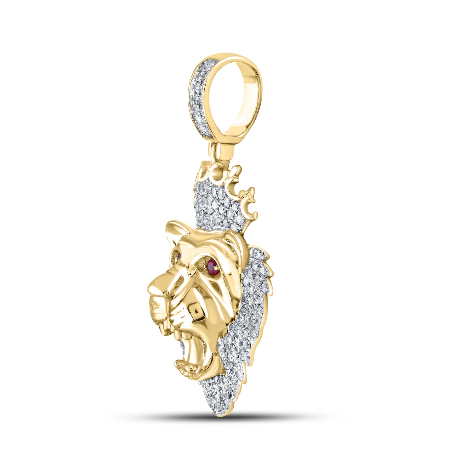10kt Yellow Gold 1.33 CTW King Lion Diamond Charm