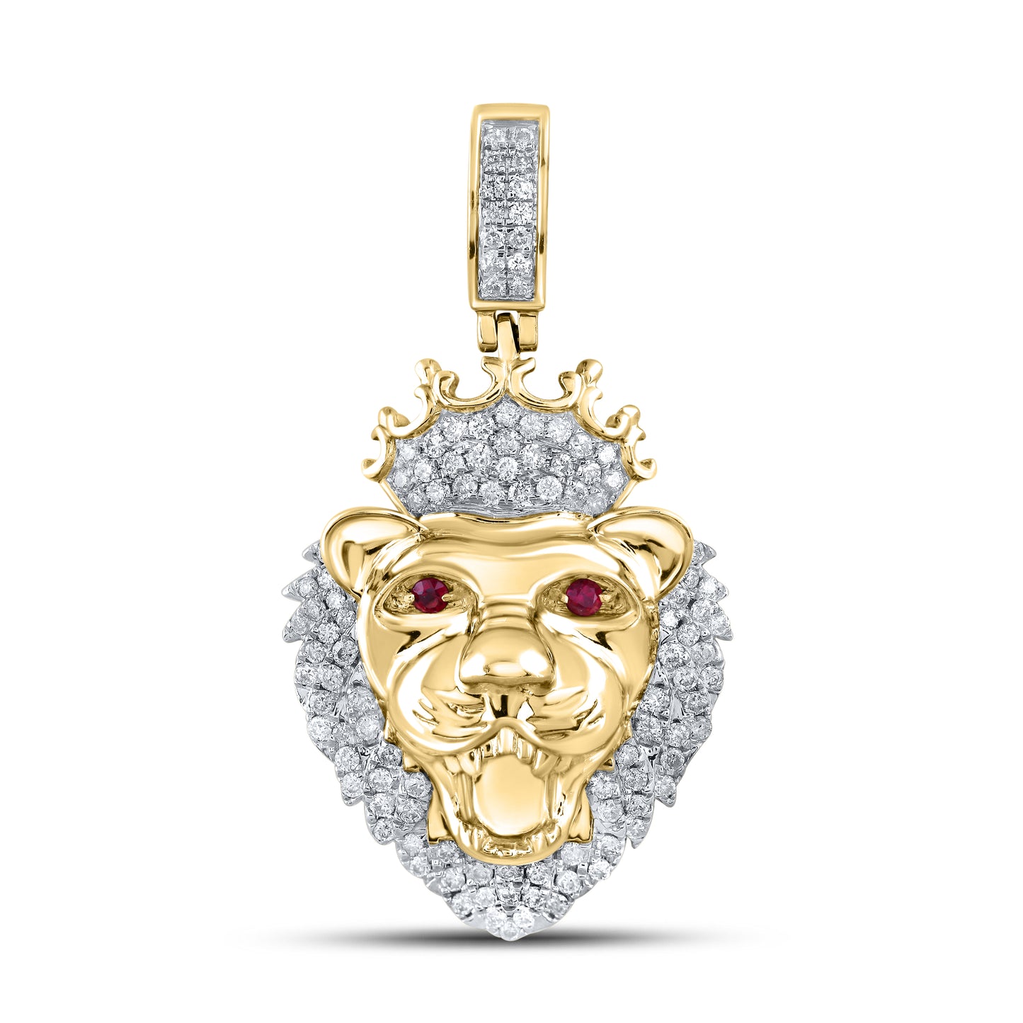 10kt Yellow Gold 1.33 CTW King Lion Diamond Charm
