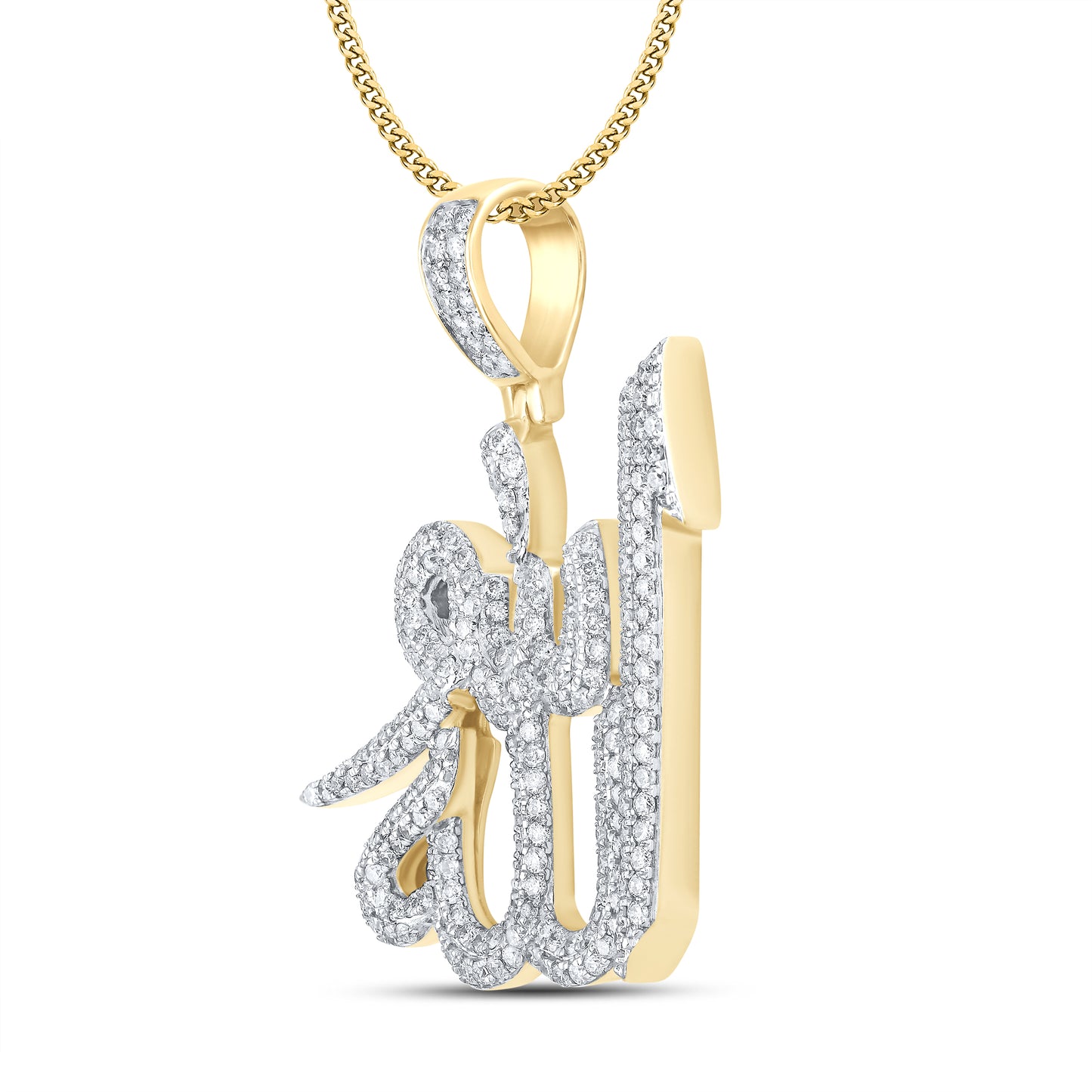 10kt Yellow Gold 2.95 CTW ALLAH Diamond Charm