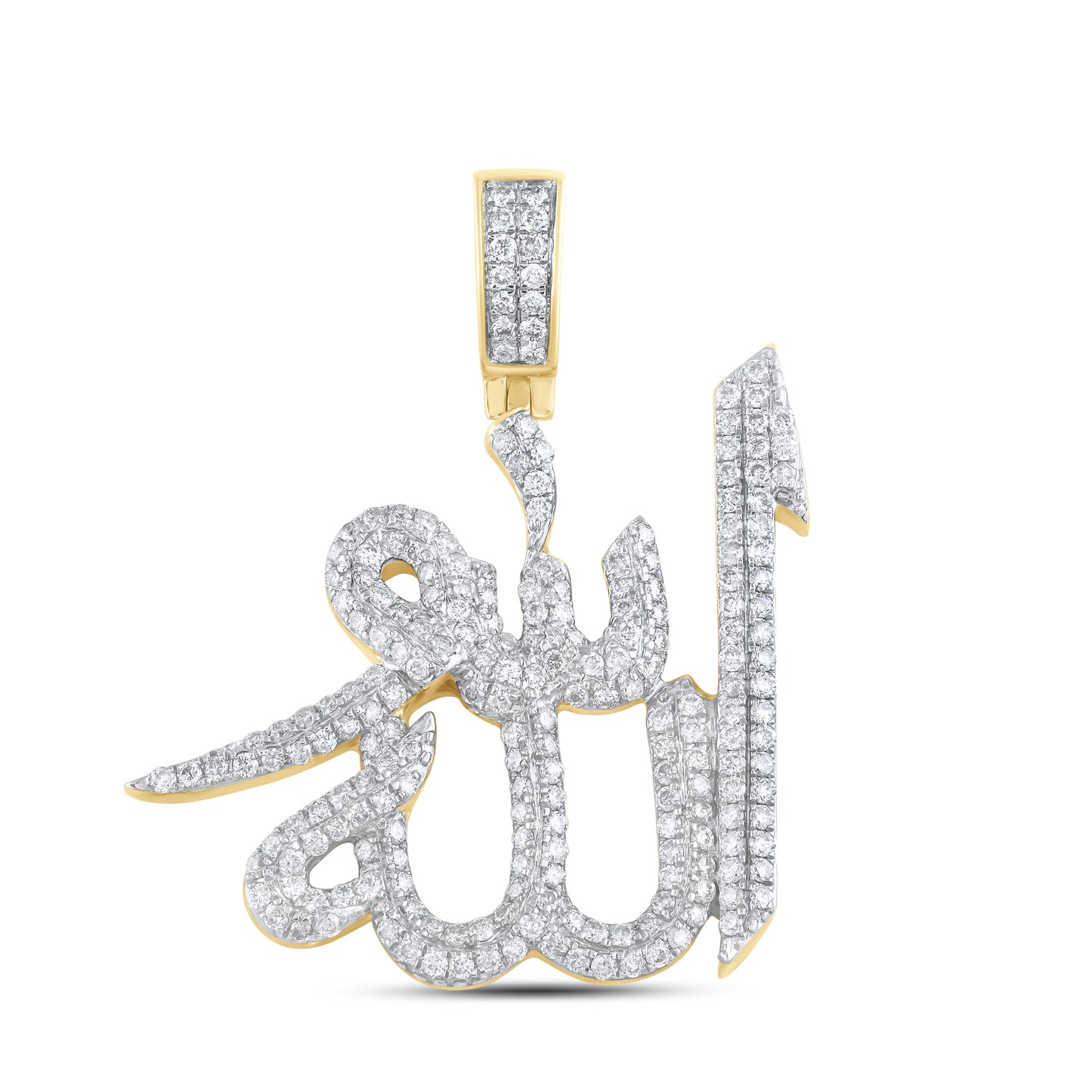 10kt Yellow Gold 2.95 CTW ALLAH Diamond Charm