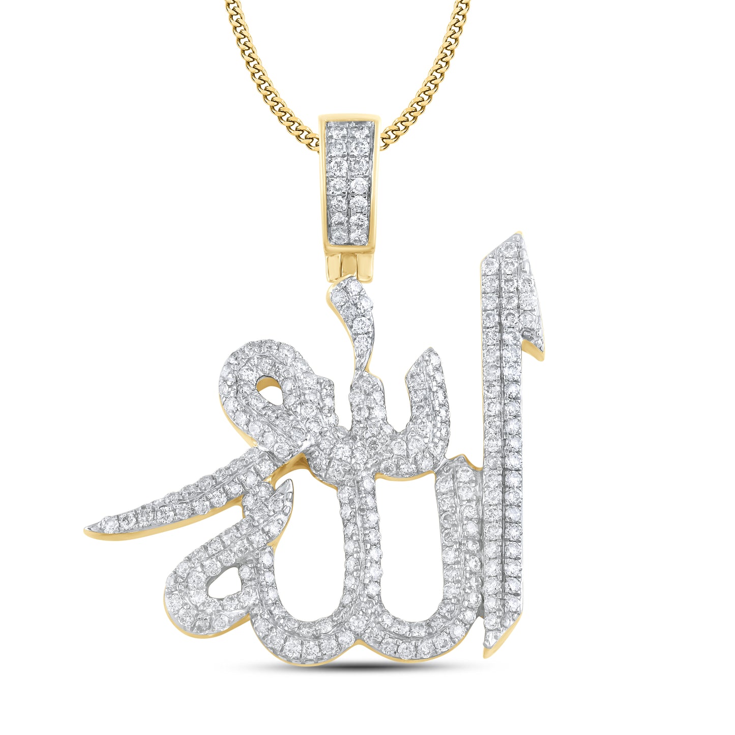 10kt Yellow Gold 2.95 CTW ALLAH Diamond Charm