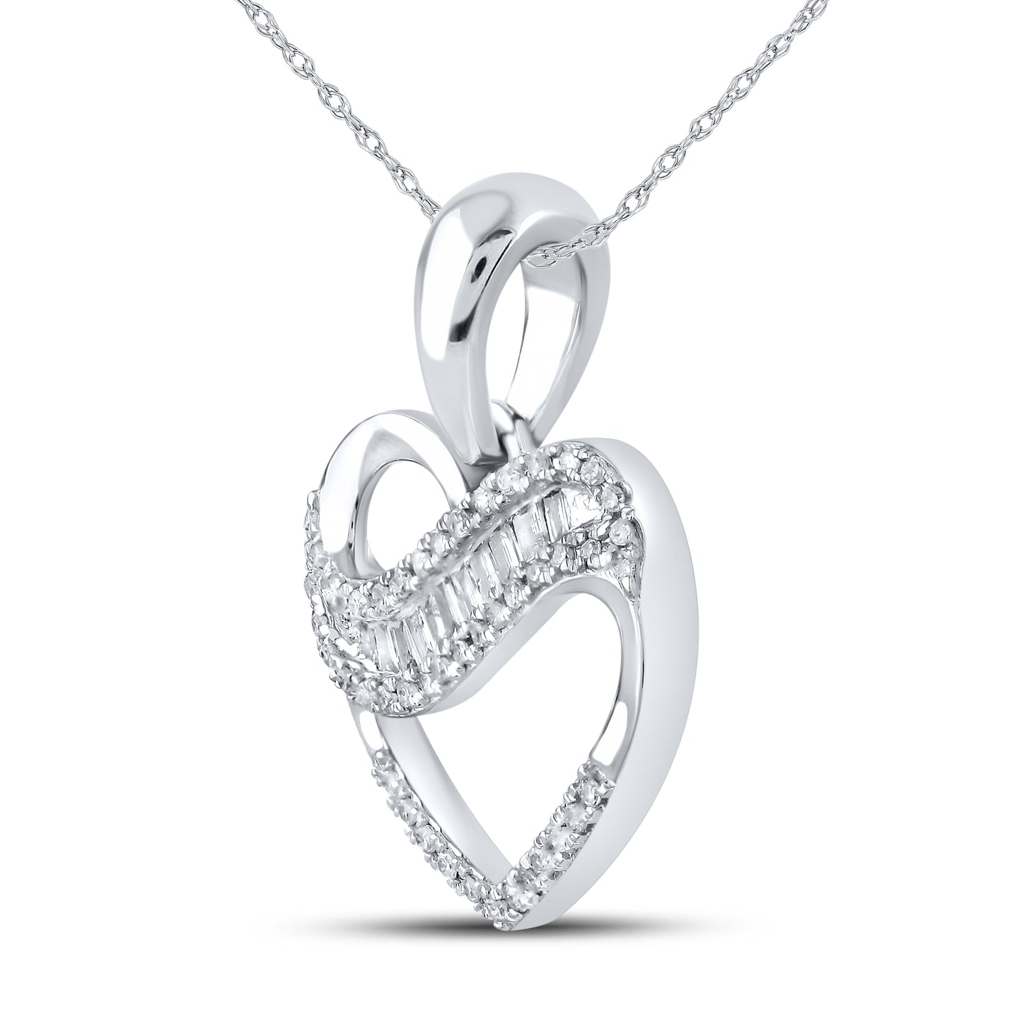 10kt White Gold 0.24 CTW Diamond Pendant
