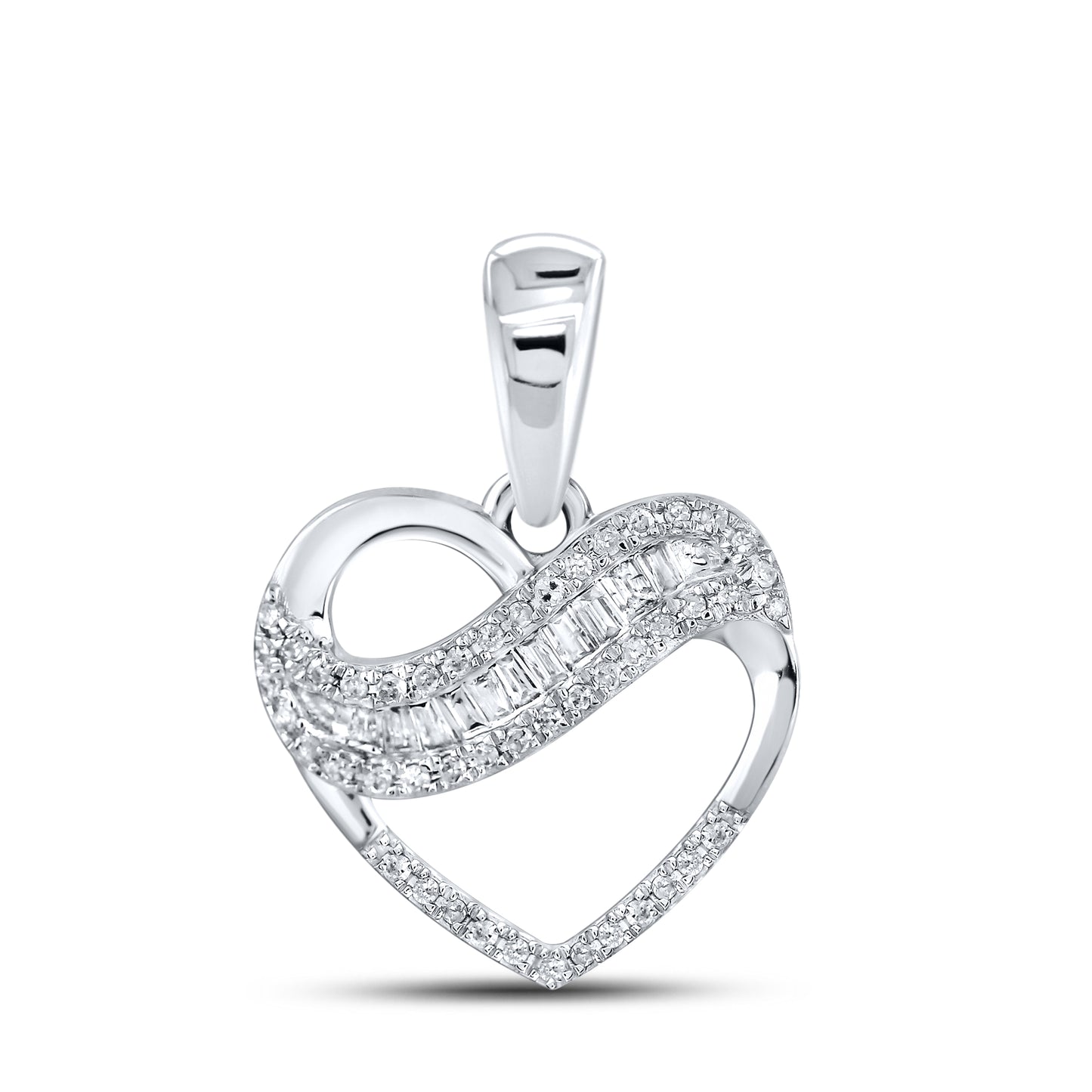 10kt White Gold 0.24 CTW Diamond Pendant