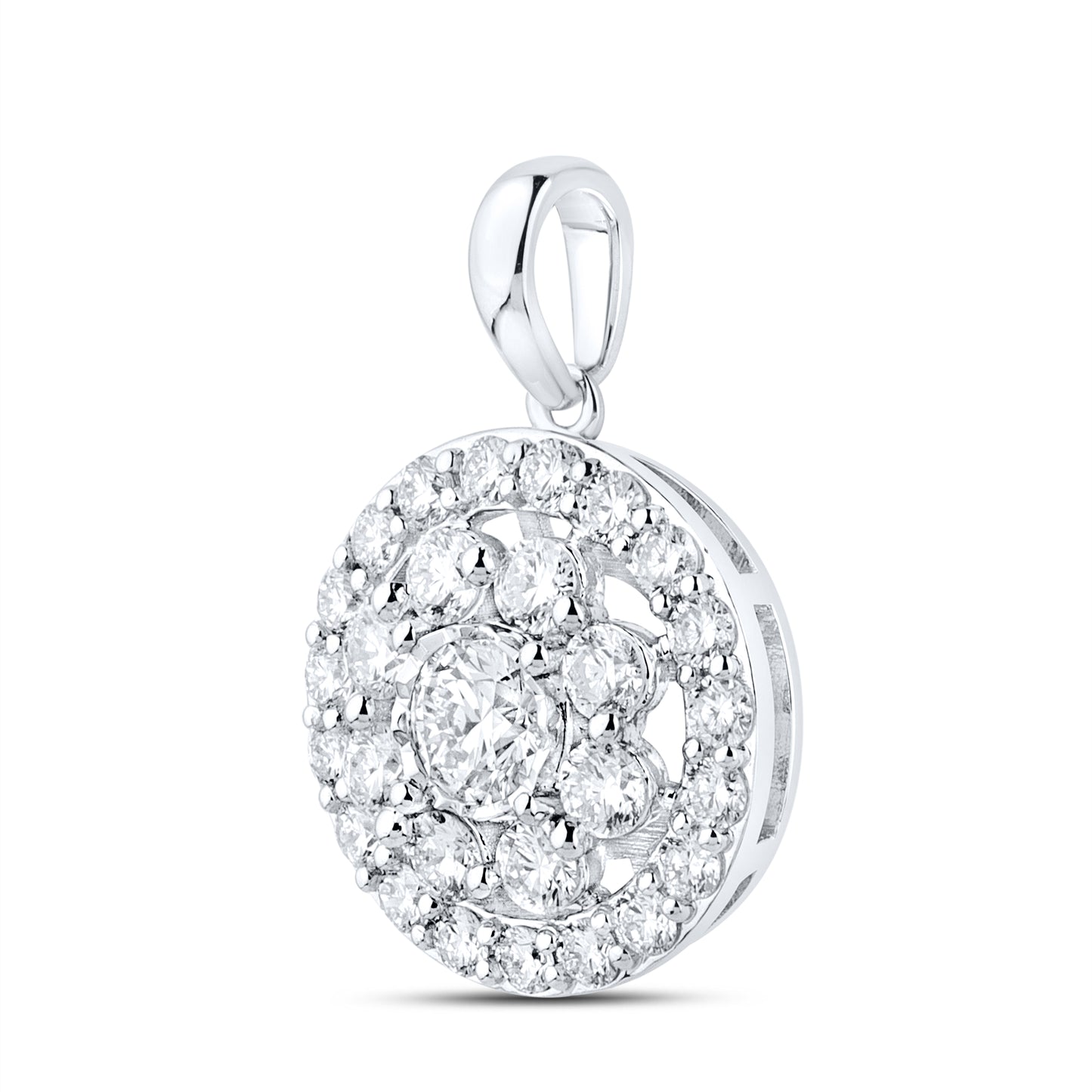 14kt White Gold 1.22 CTW Lab Diamond Pendant