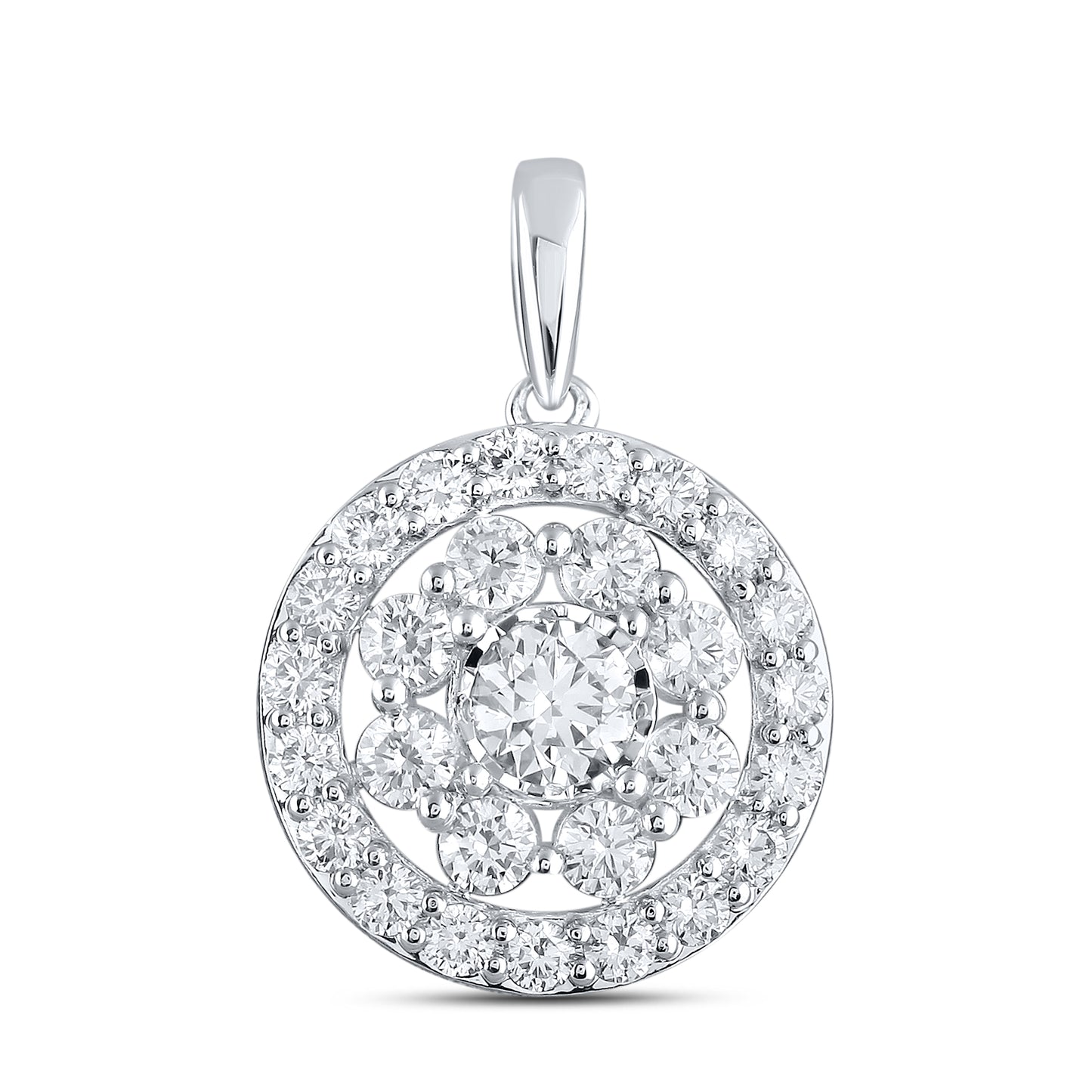 14kt White Gold 1.22 CTW Lab Diamond Pendant