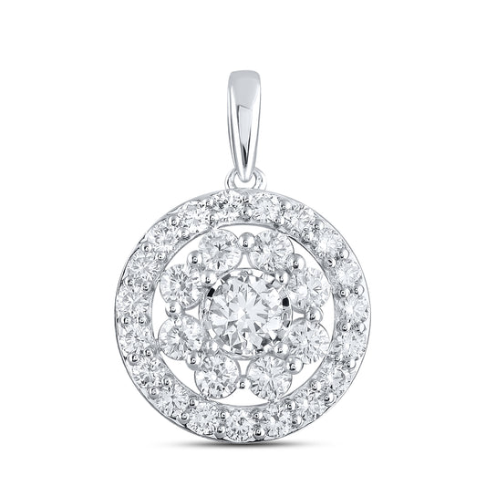 14kt White Gold 1.22 CTW Lab Diamond Pendant