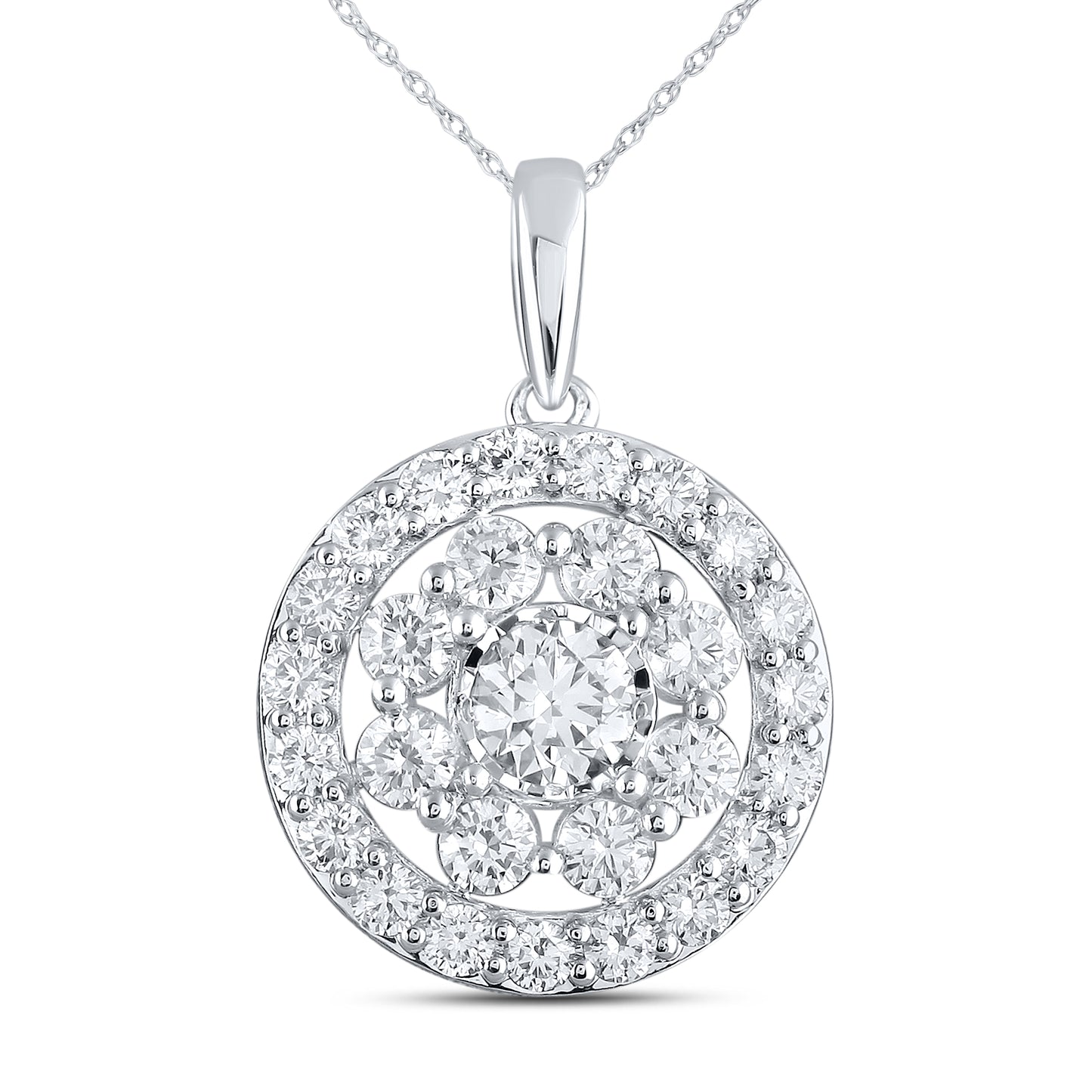 14kt White Gold 1.22 CTW Lab Diamond Pendant