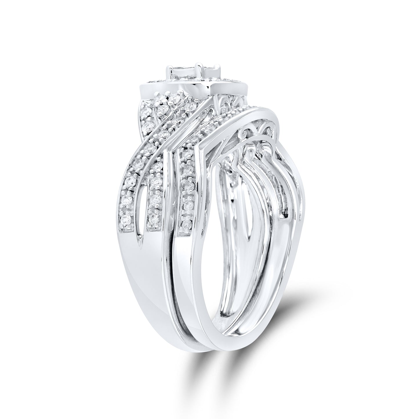 14kt White Gold 0.46 CTW Natural Diamond Bridal Ring