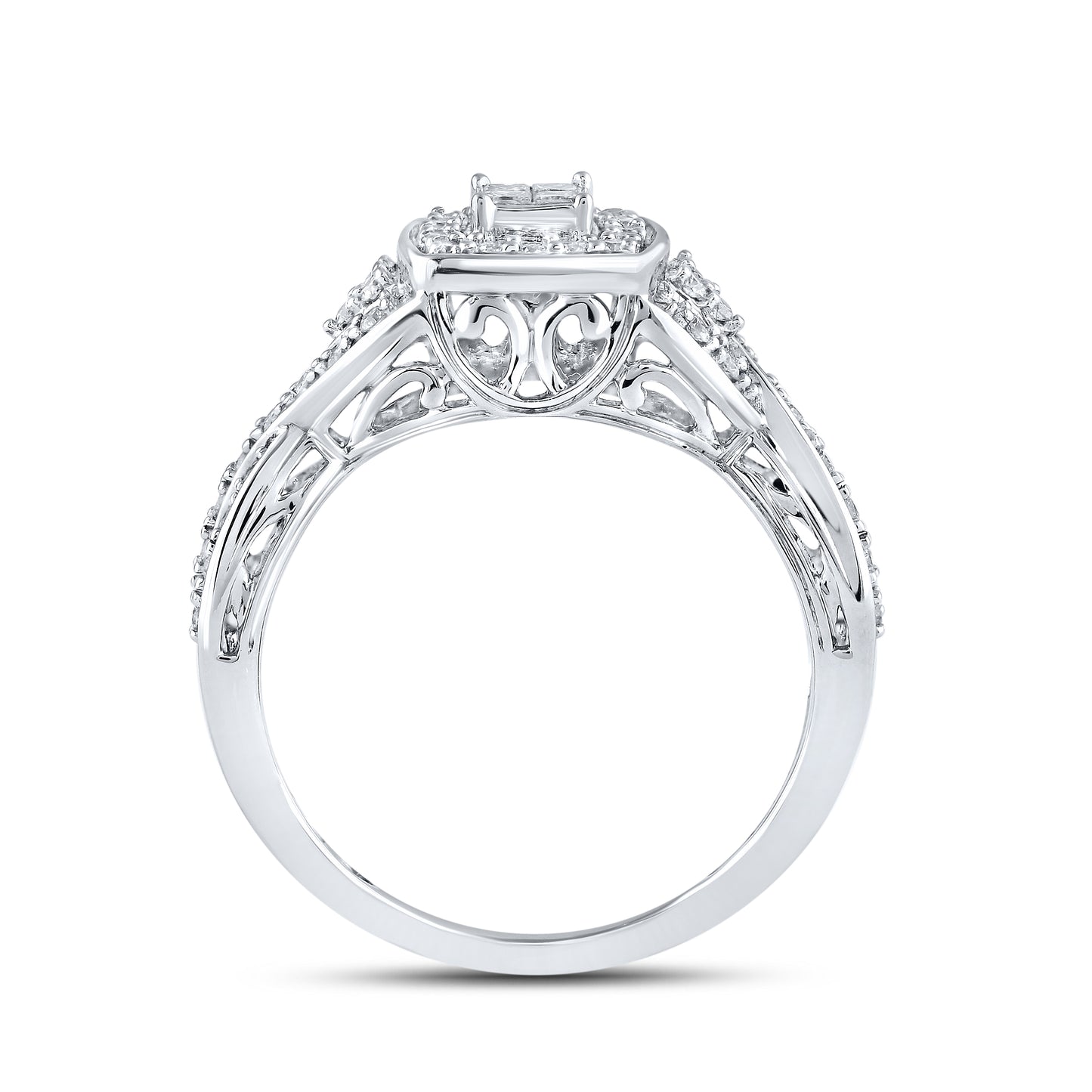 14kt White Gold 0.46 CTW Natural Diamond Bridal Ring