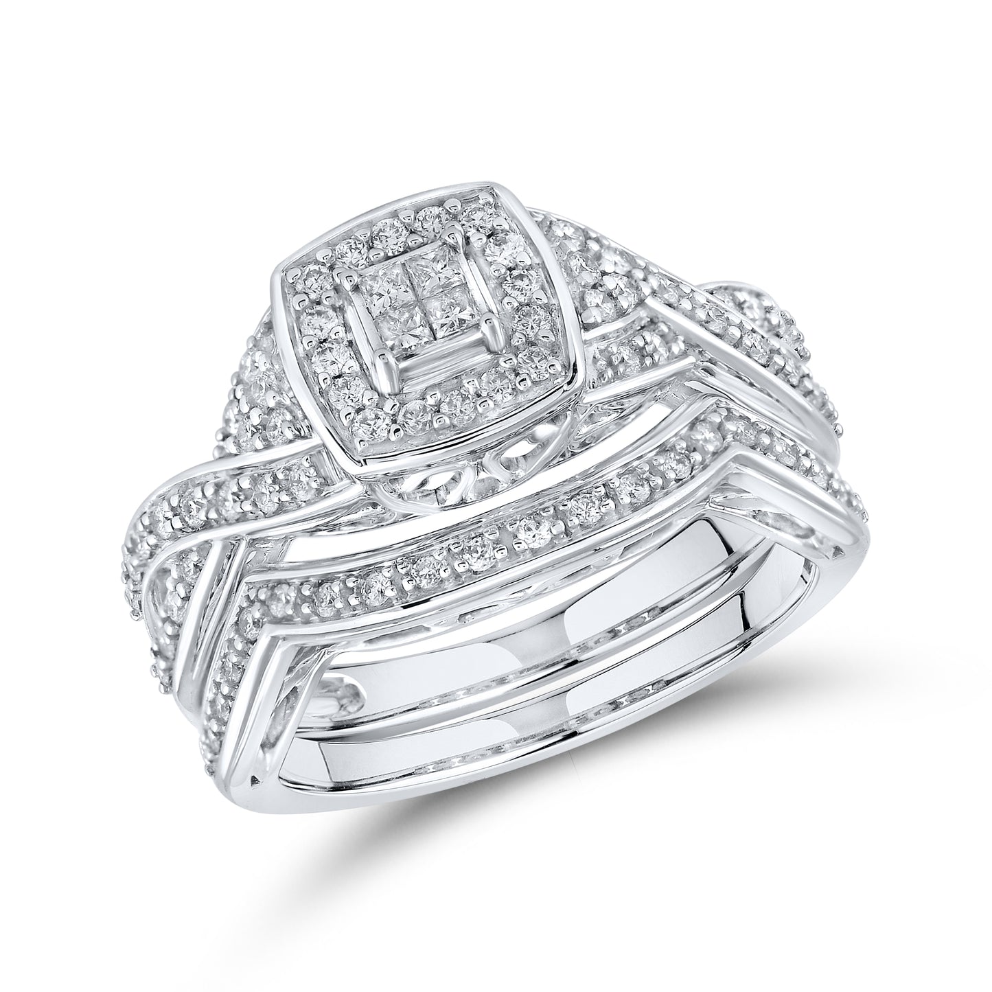 14kt White Gold 0.46 CTW Natural Diamond Bridal Ring