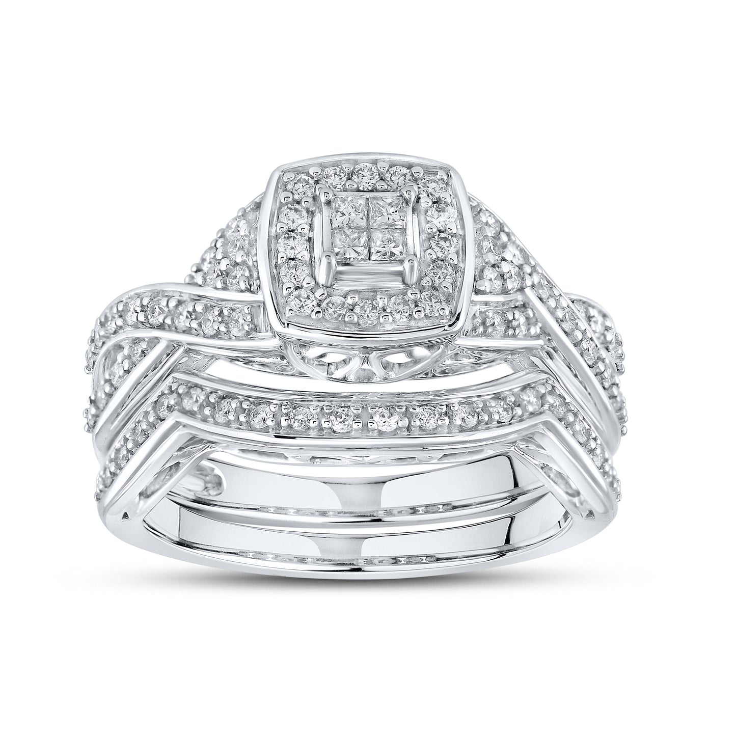 14kt White Gold 0.46 CTW Natural Diamond Bridal Ring