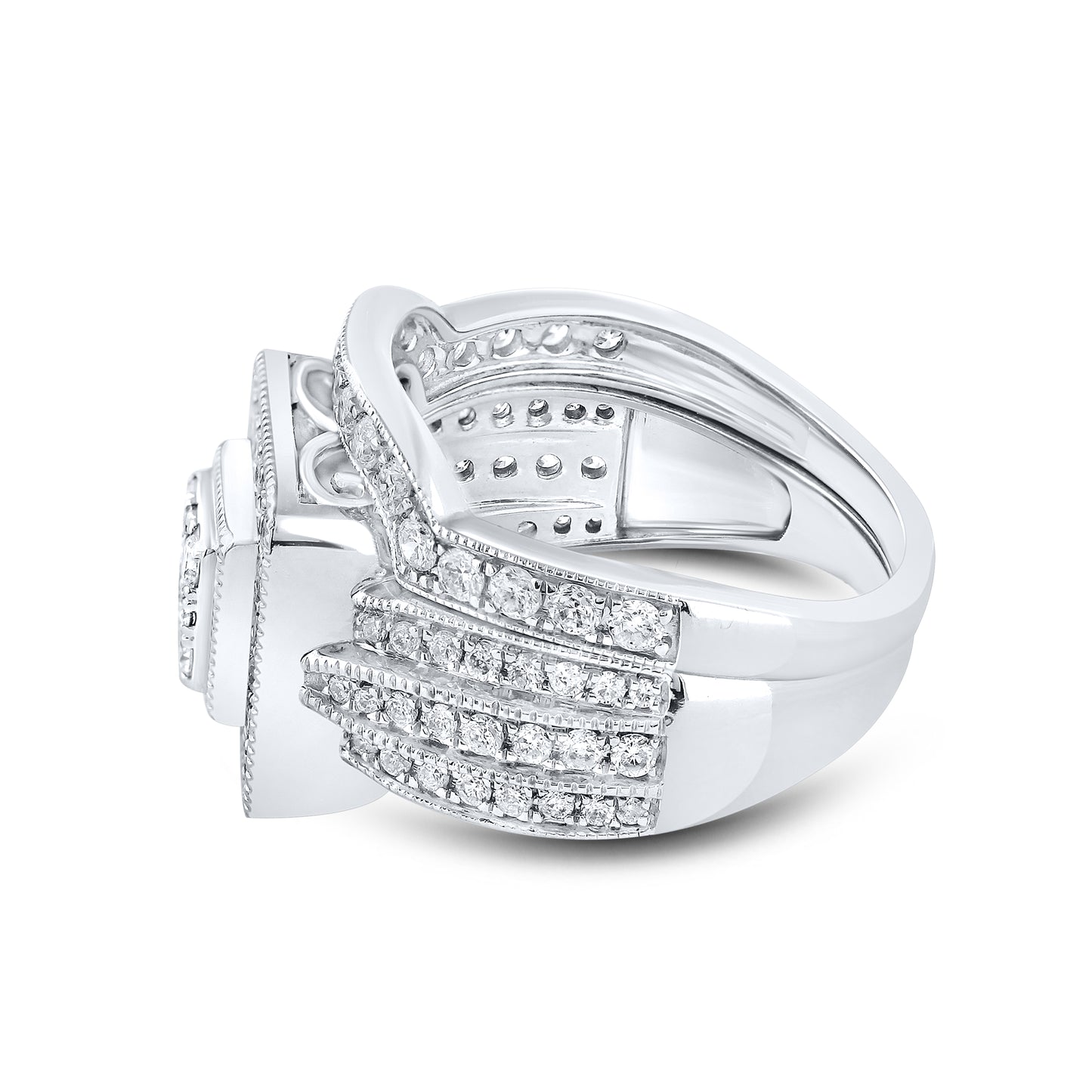 10kt White Gold 1.26 CTW Natural Diamond Bridal Set