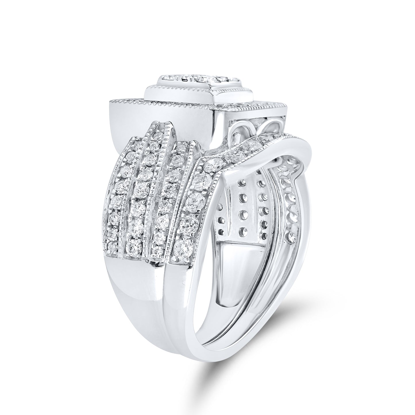 10kt White Gold 1.26 CTW Natural Diamond Bridal Set