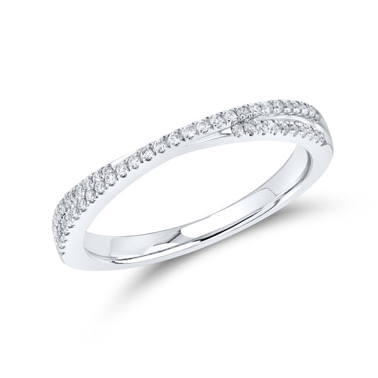 10kt White Gold 0.16 CTW Natural Diamond Band