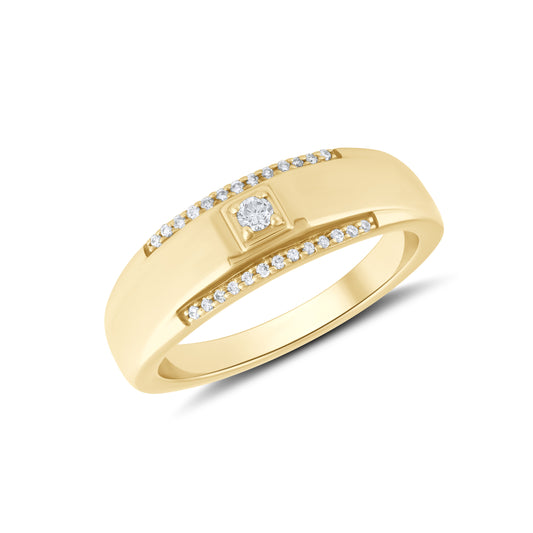 14kt Yellow Gold 0.16 CTW Men’s Diamond Ring