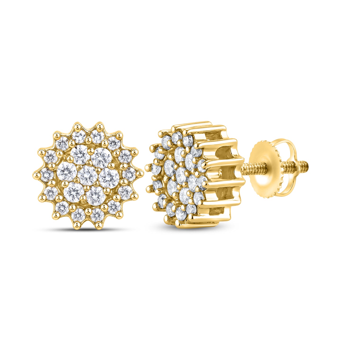 10kt Yellow Gold 0.48 CTW Natural Diamond Earrings