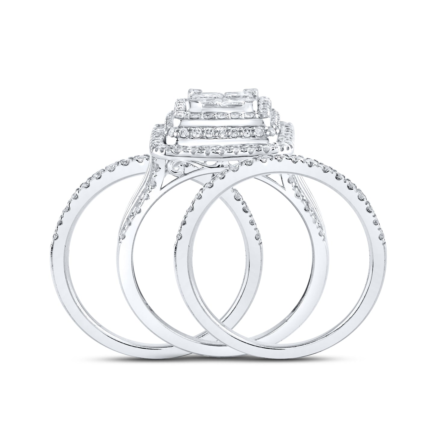 14kt White Gold 2 CTW Natural Diamond Bridal Set