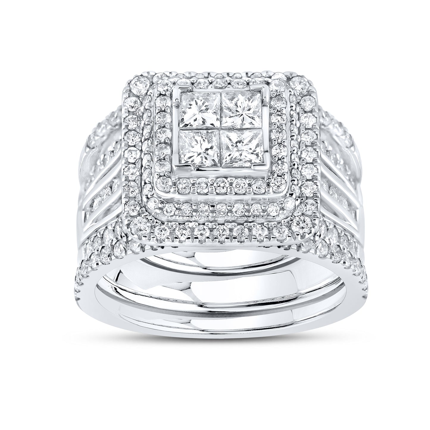 14kt White Gold 2 CTW Natural Diamond Bridal Set