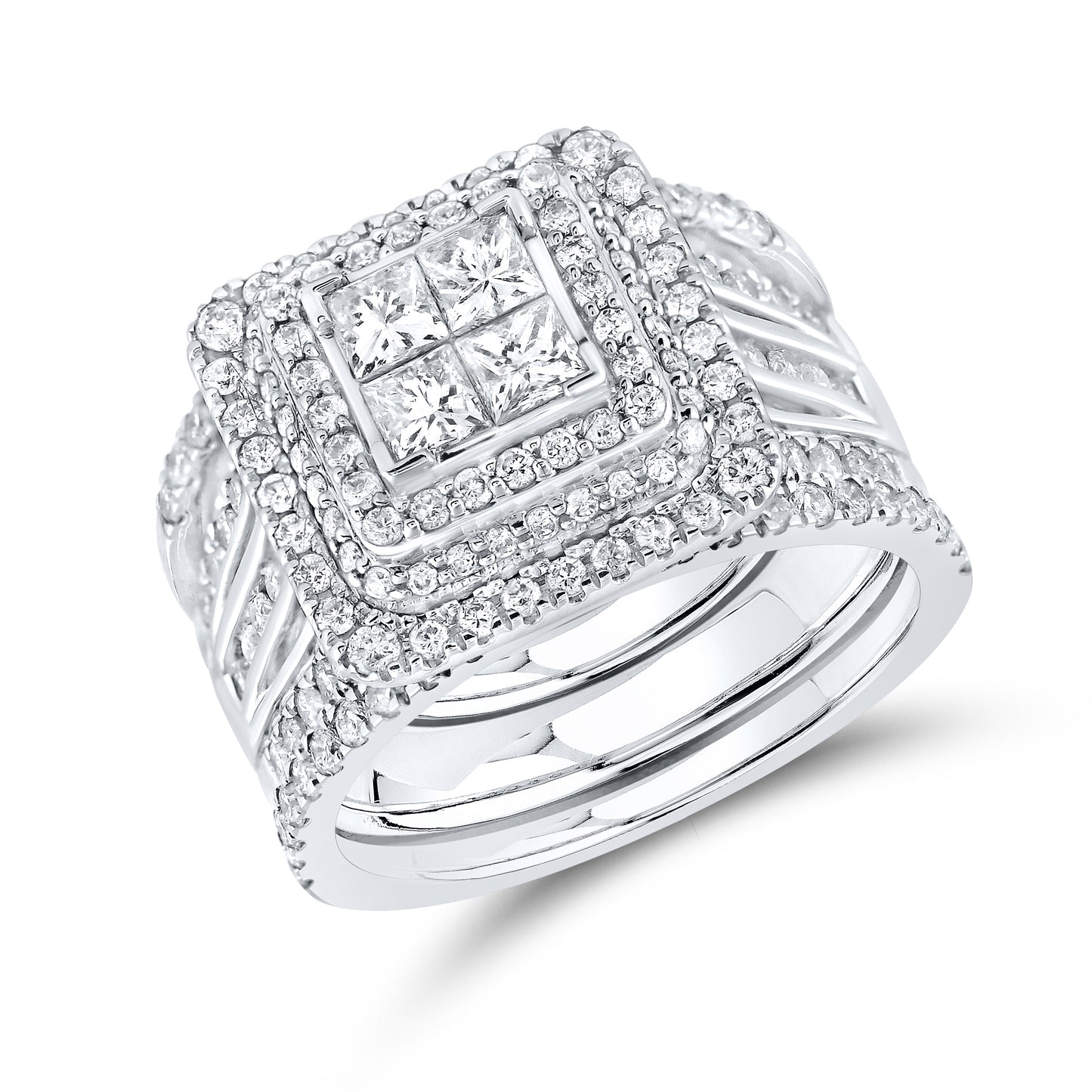 14kt White Gold 2 CTW Natural Diamond Bridal Set