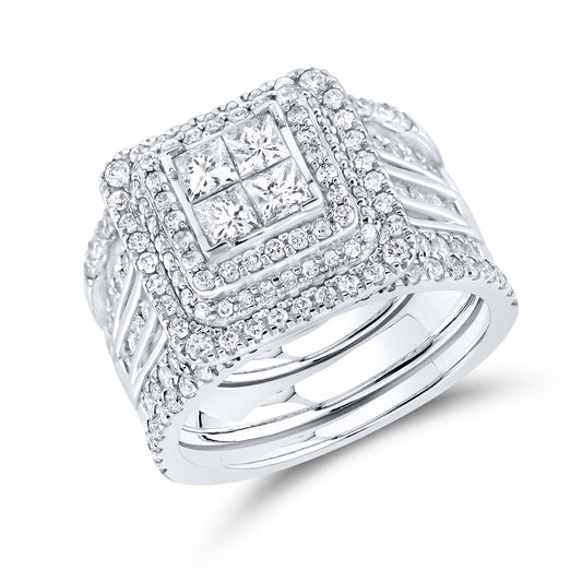 14kt White Gold 2 CTW Natural Diamond Bridal Set