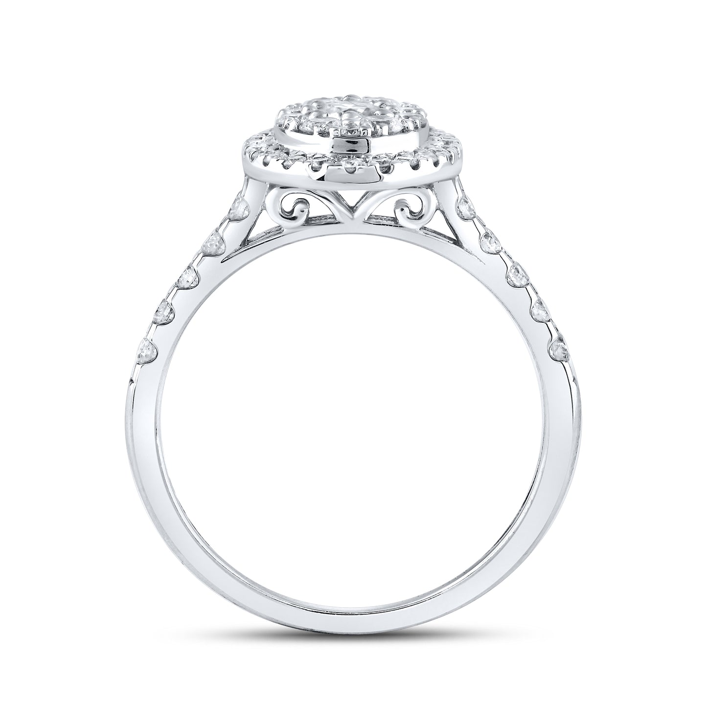 14kt White Gold 1 CTW Natural Diamond Bridal Ring
