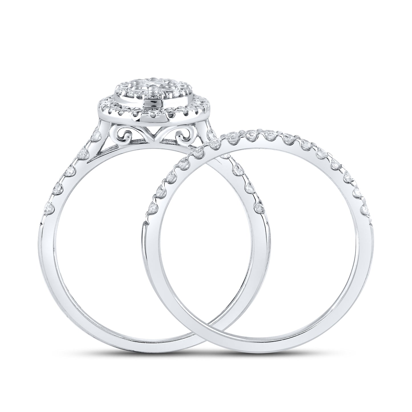 14kt White Gold 1 CTW Natural Diamond Bridal Ring