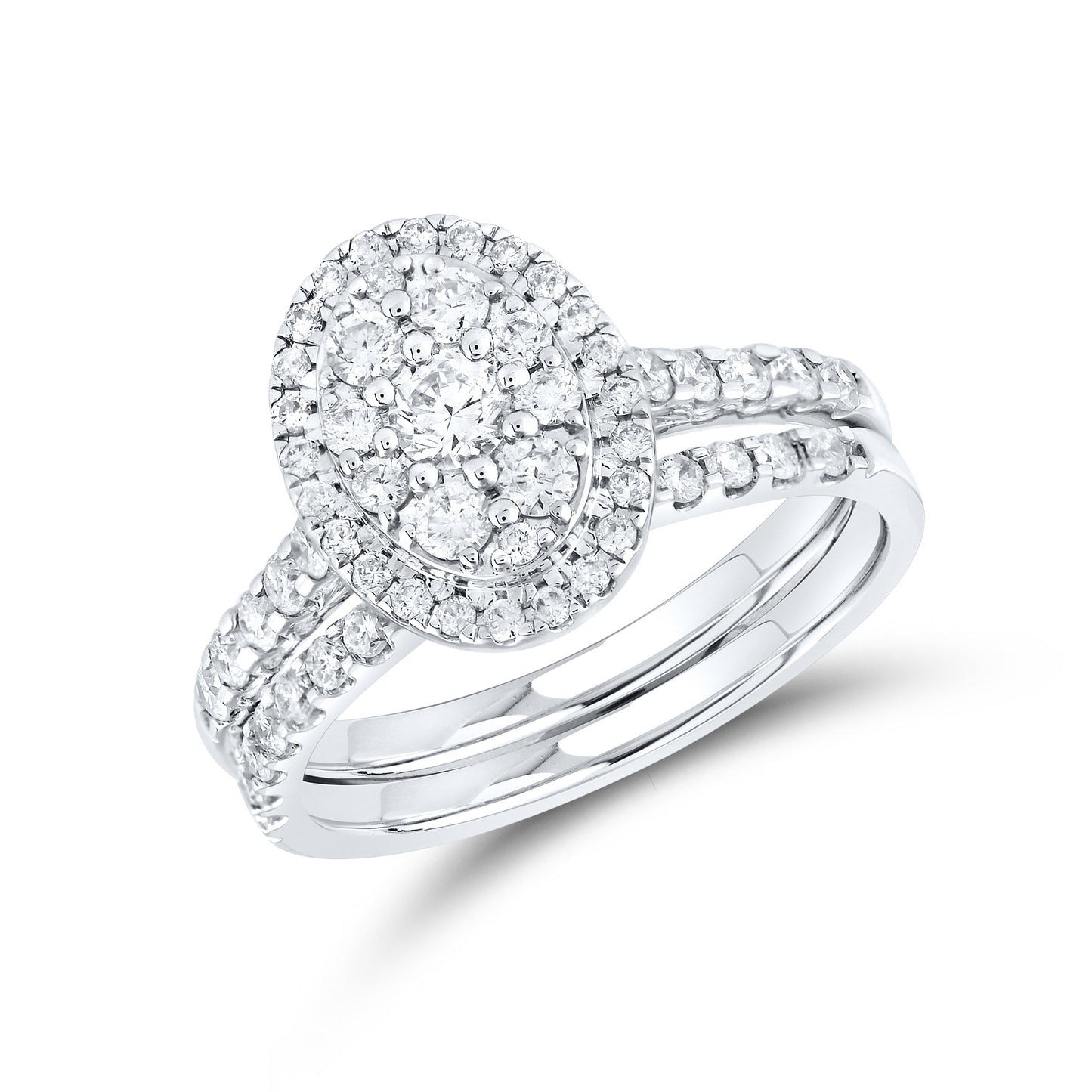 14kt White Gold 1 CTW Natural Diamond Bridal Ring