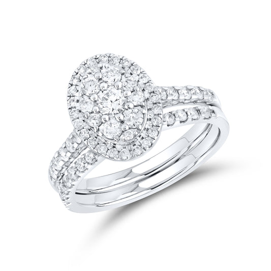 14kt White Gold 1 CTW Natural Diamond Bridal Ring