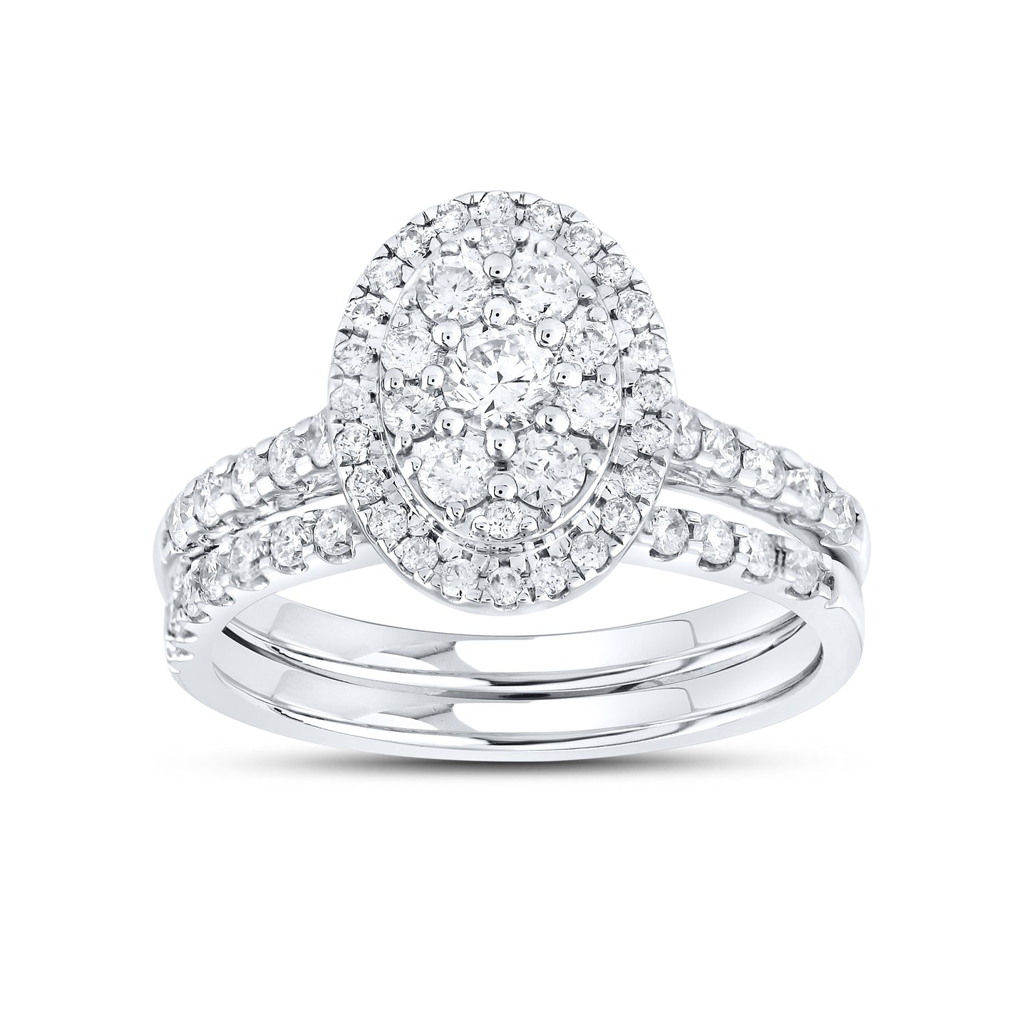 14kt White Gold 1 CTW Natural Diamond Bridal Ring