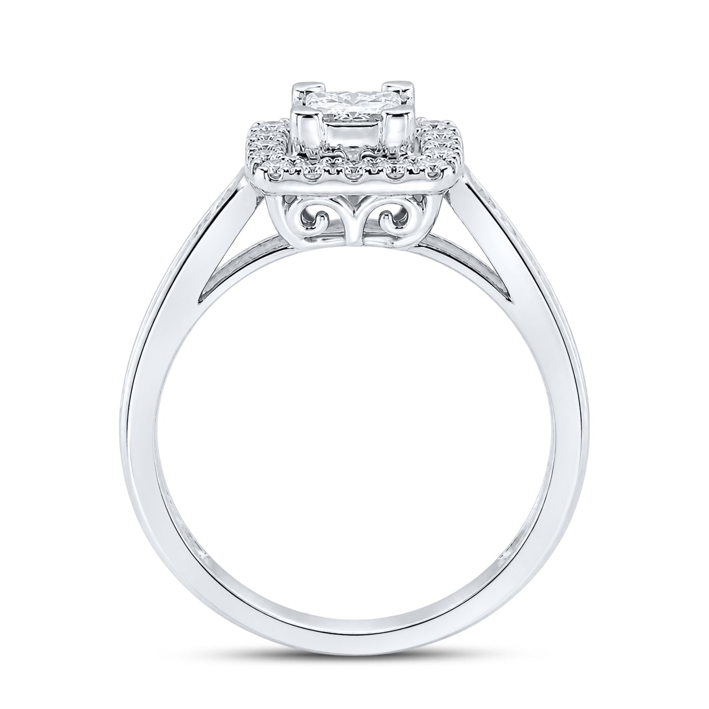 14kt White Gold 1 CTW Natural Diamond Bridal Ring
