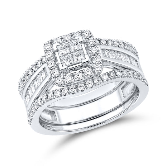 14kt White Gold 1 CTW Natural Diamond Bridal Ring