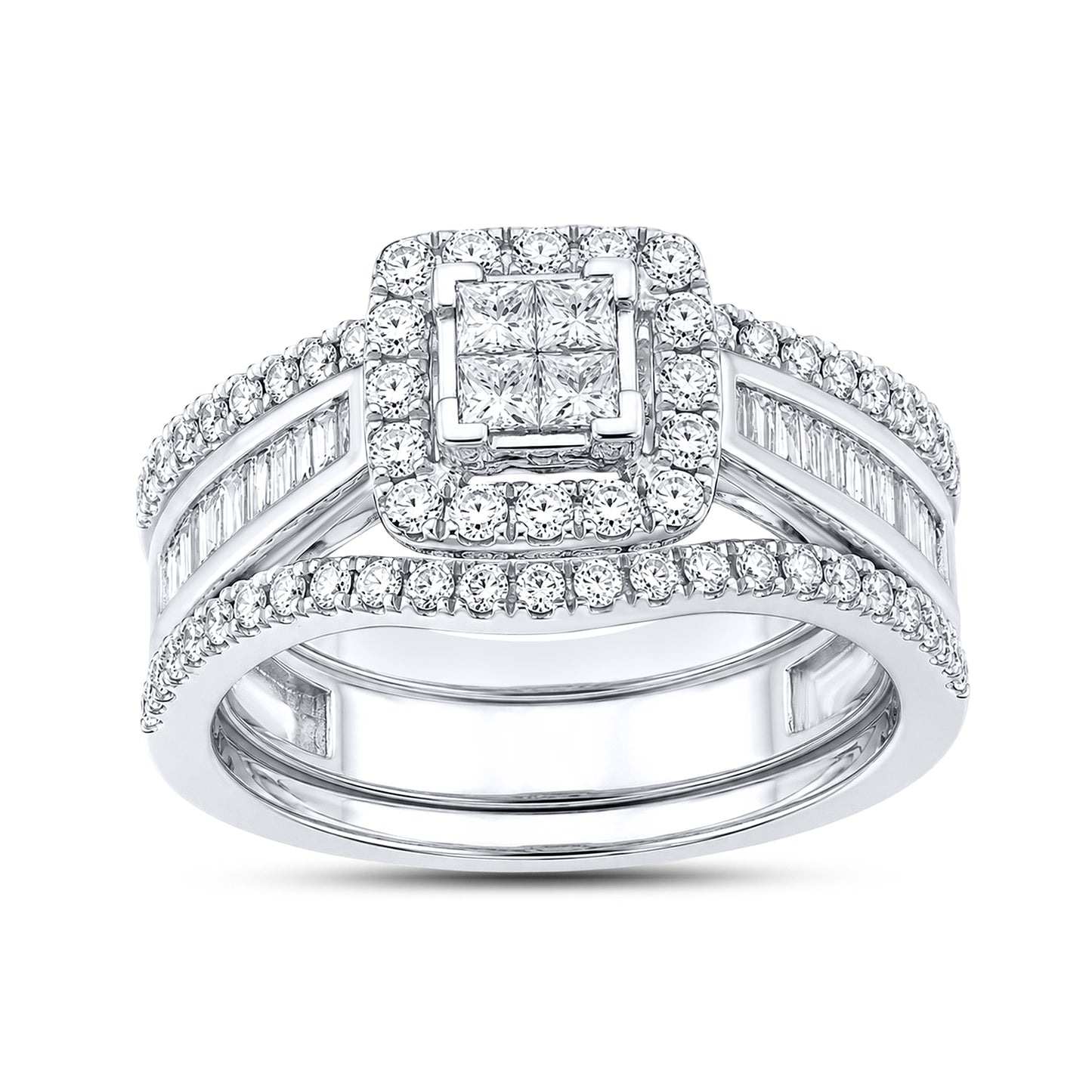 14kt White Gold 1 CTW Natural Diamond Bridal Ring