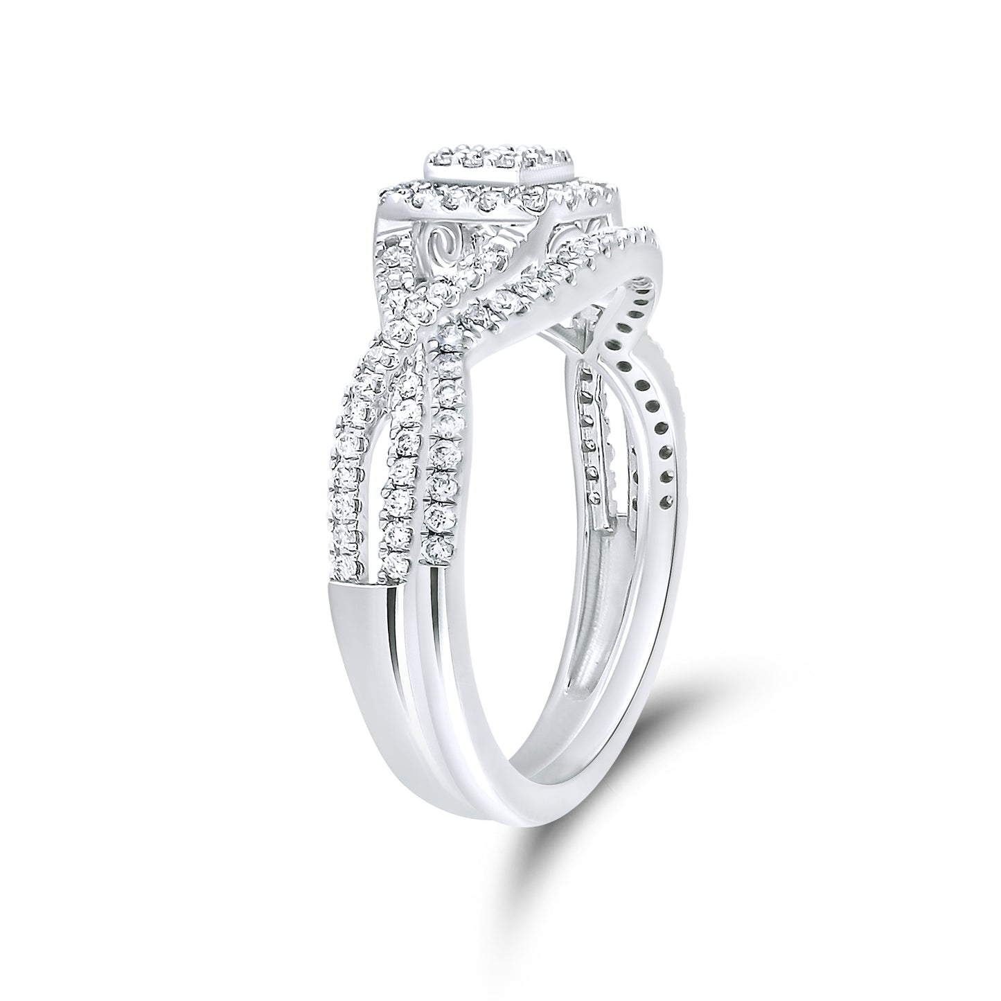10kt White Gold 0.50 CTW Diamond Bridal Set