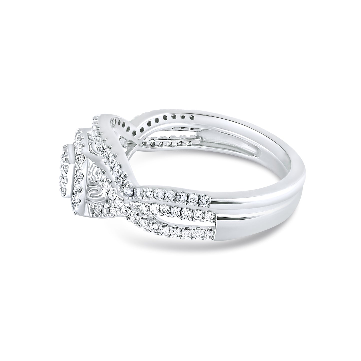 10kt White Gold 0.50 CTW Diamond Bridal Set