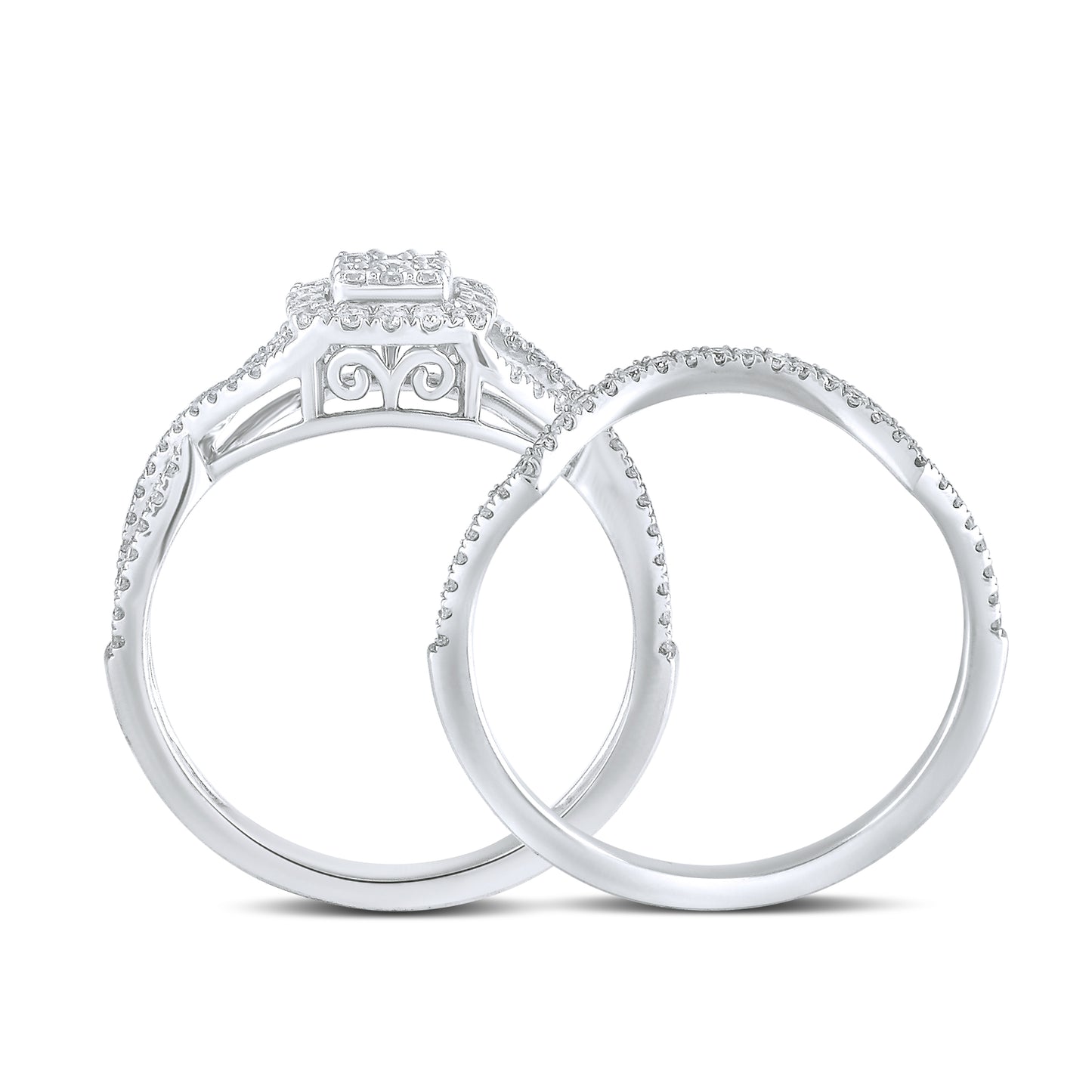 10kt White Gold 0.50 CTW Diamond Bridal Set